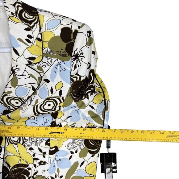 Tahari Arthur S Levine NWT18 Floral 2 Piece Set Short Sleeve Blazer Skirt Office - Picture 11 of 16